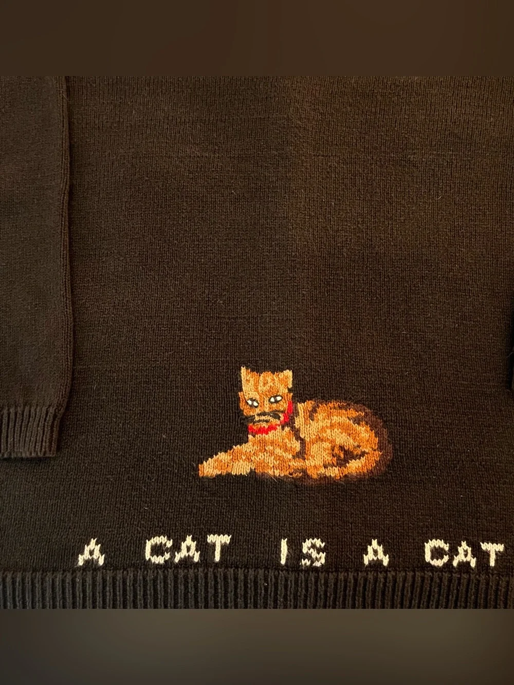 Vintage 90s Y2K Quacker Factory Women’s Black Cat Novelty Embroidered Cardigan